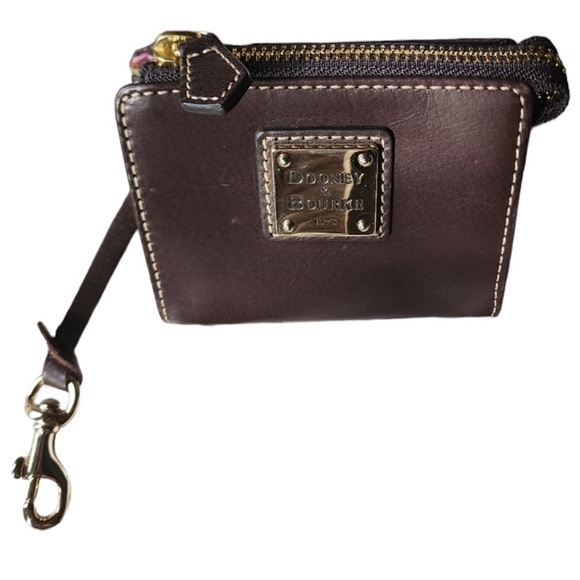 Dooney & Bourke Rare/Card Holder/Coin Pouch Wallet Brown Leather/Paisley w/Box - Picture 4 of 11